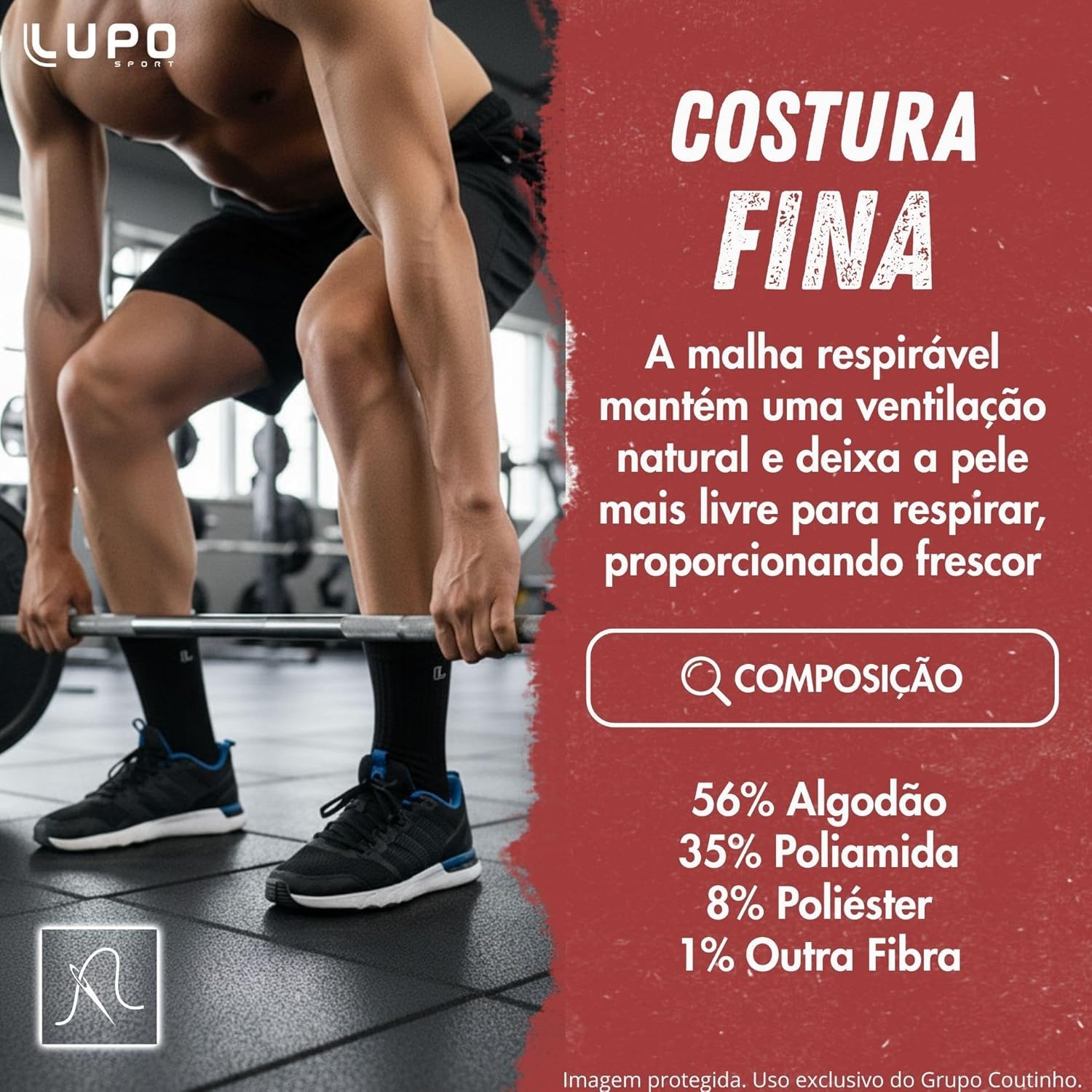 Kit 6 Pares Meias Lupo 3245 Cano Médio Algodão - Sortido