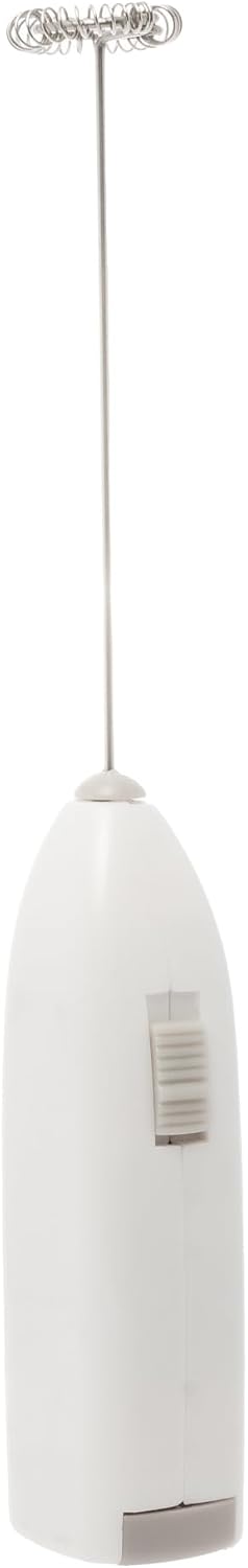 LYOR - Mini Mixer Misturador Elétrico para Bebidas - Inox e Plástico Branco - Eficiente e Compacto para Batidas e Misturas Rápidas