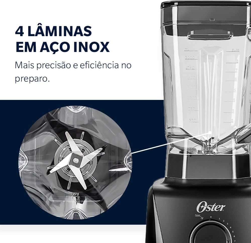 Liquidificador 1400 Full Oster Preto 3,2L - 127V