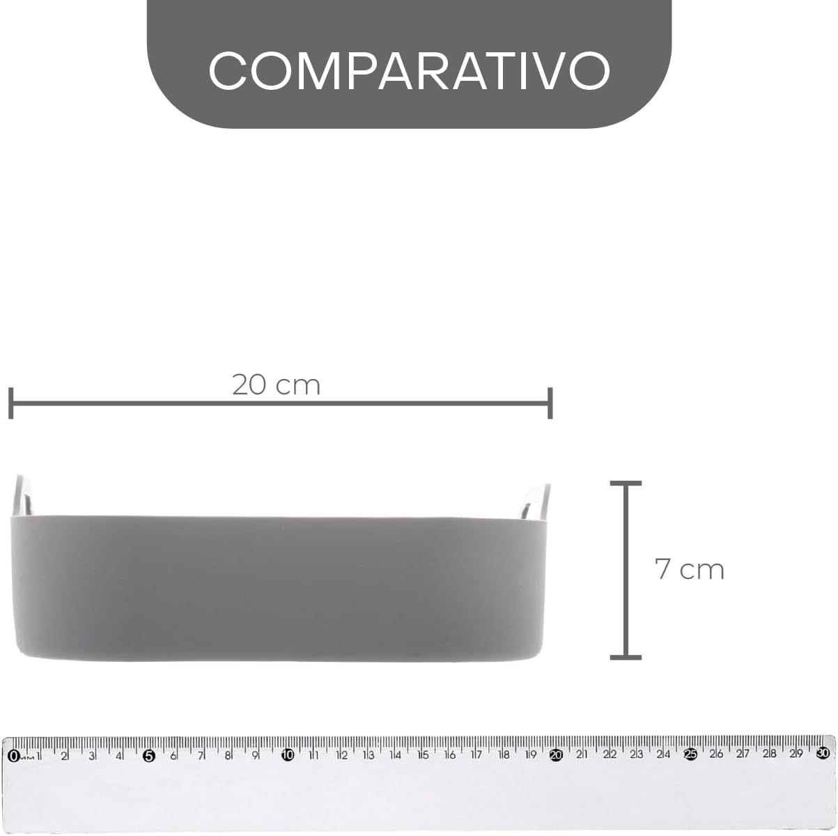 LYOR - Forma Quadrada de Silicone para Air Fryer Cinza 20Cm x 7Cm