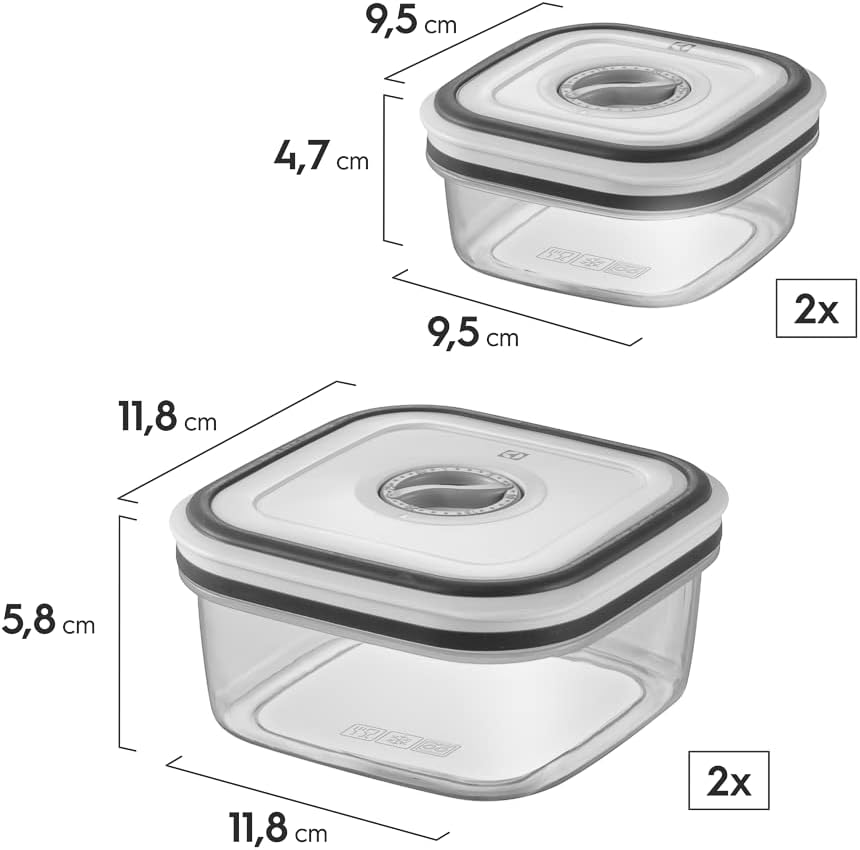 Electrolux Kit 12 Potes Herméticos de Plástico Retangulares, Multiuso, Vedação Silicone, BPA Free, Porta Mantimentos
