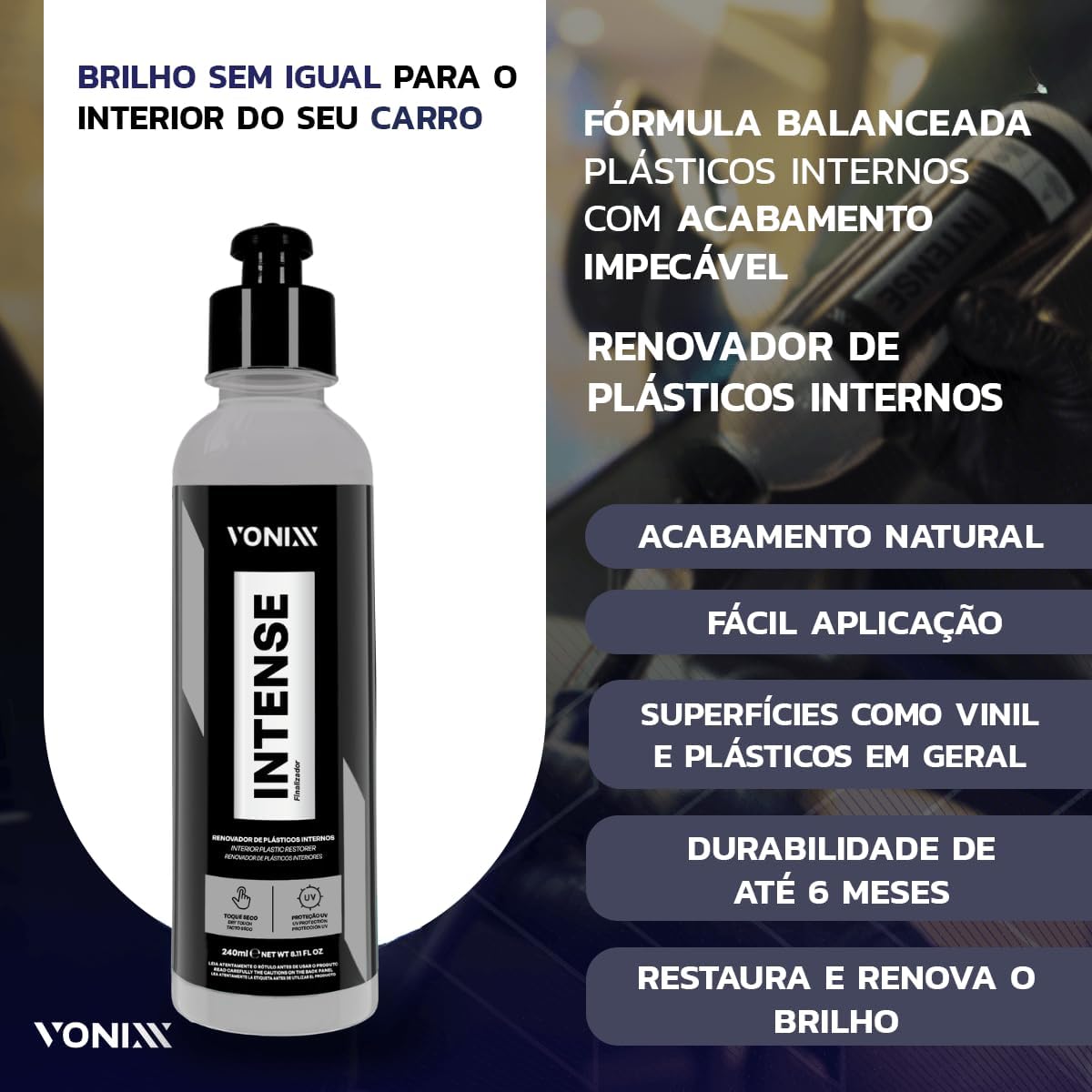 KIT SHAMPOO V-FLOC CERA TOK FINAL REVITALIZADOR INTENSE 240ML VONIXX PRETINHO VINTEX