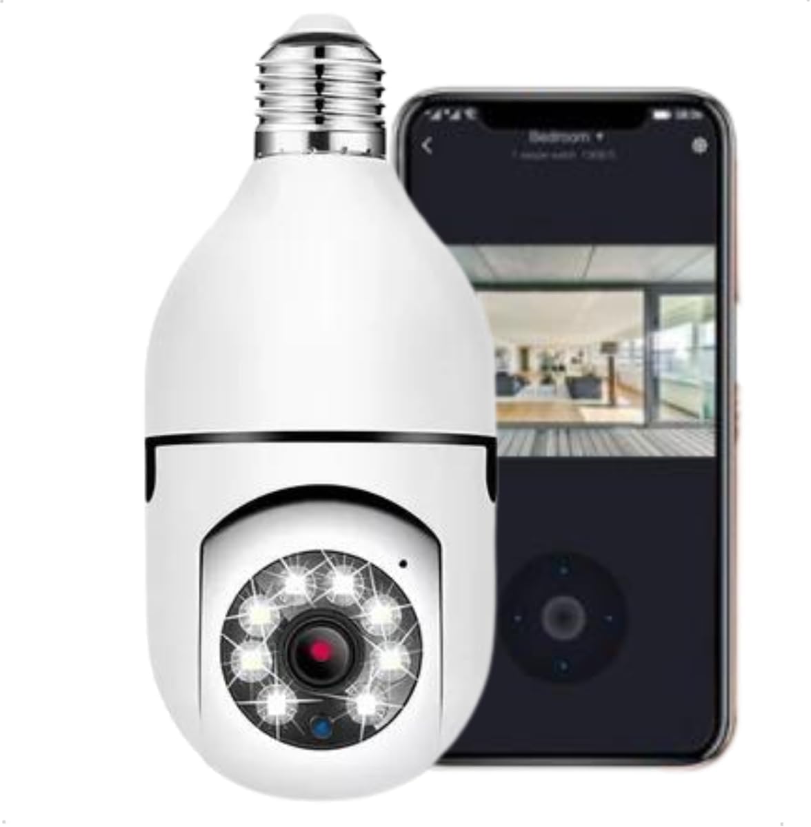 Câmera Segurança IP Lâmpada WiFi Full HD 1080p com Visão Noturna Infravermelho 1080P, Yoosee, Bivolt, Detecção de Movimento, Áudio Bidirecional, Prova D'água Giratória
