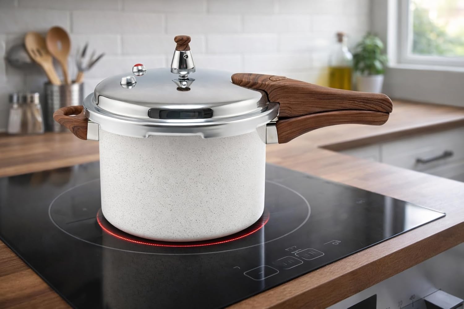 Panela De Pressão Indução Com Revestimento Antiaderente Tuut 4,2l (Cream)
