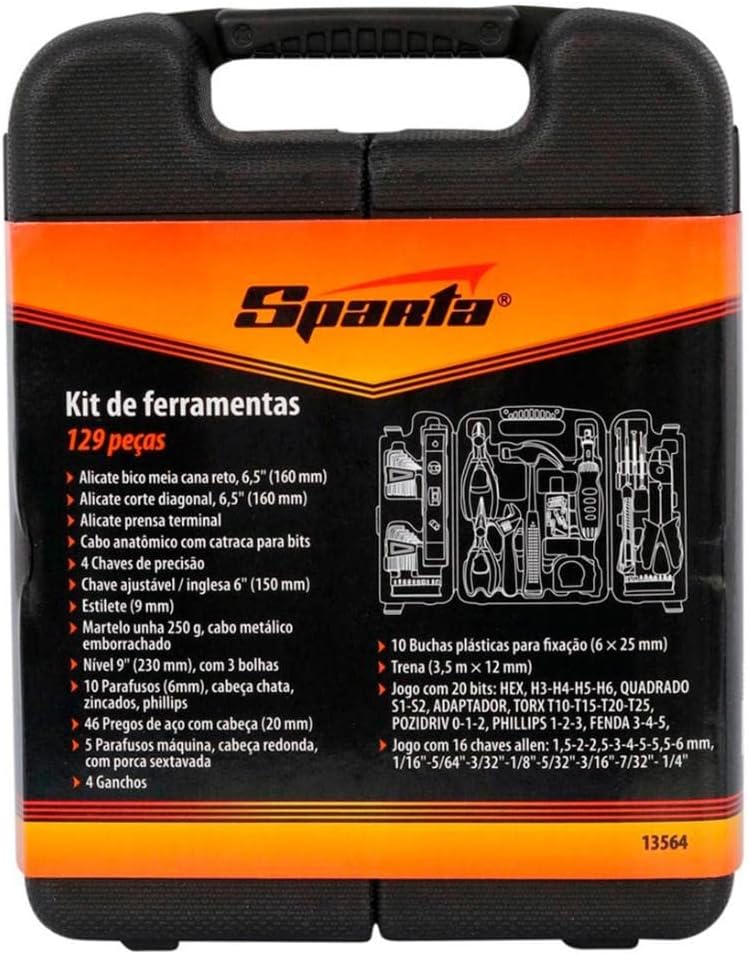 Sparta Maleta de ferramentas kit com 129 peças