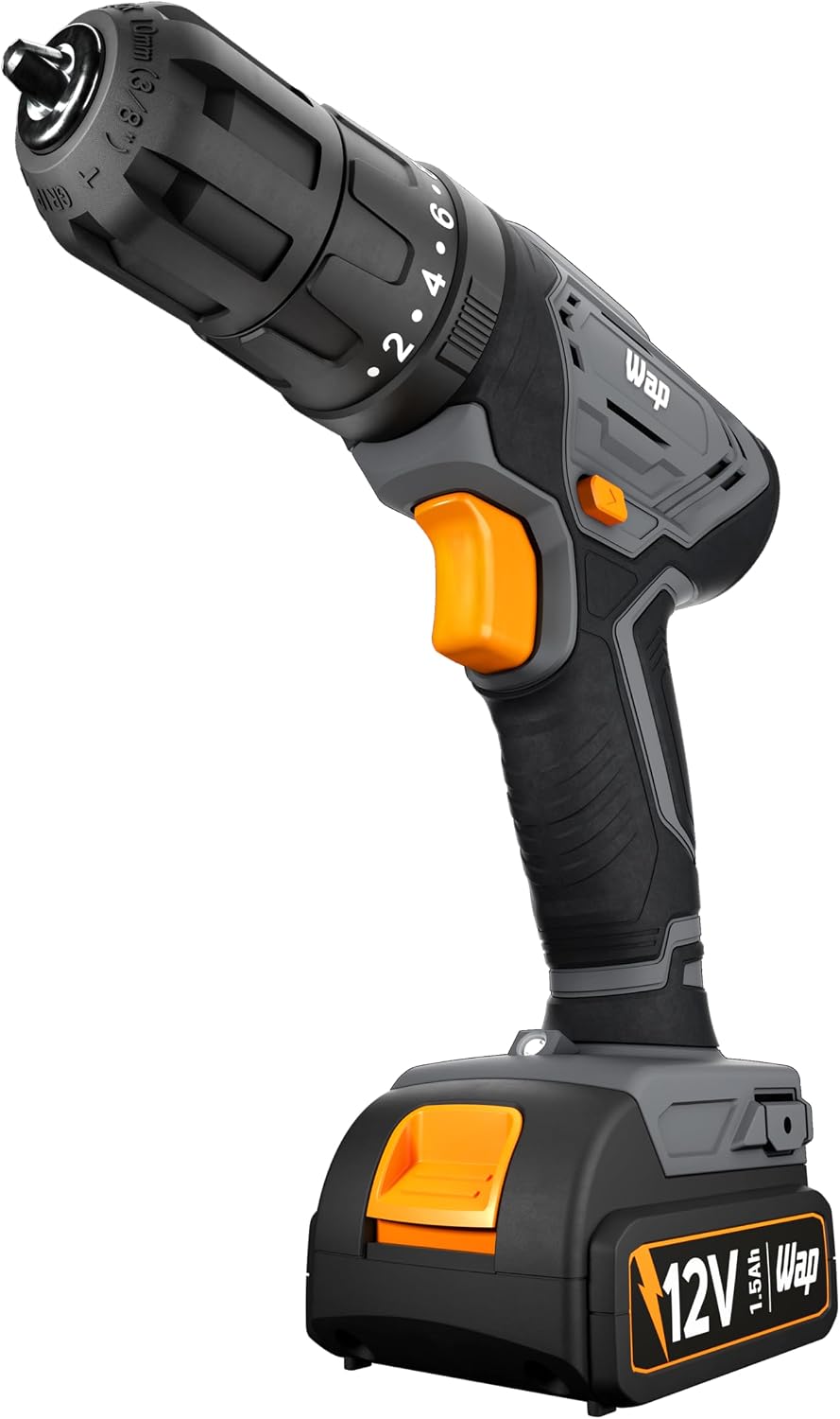 WAP Parafusadeira Furadeira de Impacto à Bateria 3/8" 12V WF 12K4.2 com 18 Níveis de Torque e Kit Acessórios e Maleta