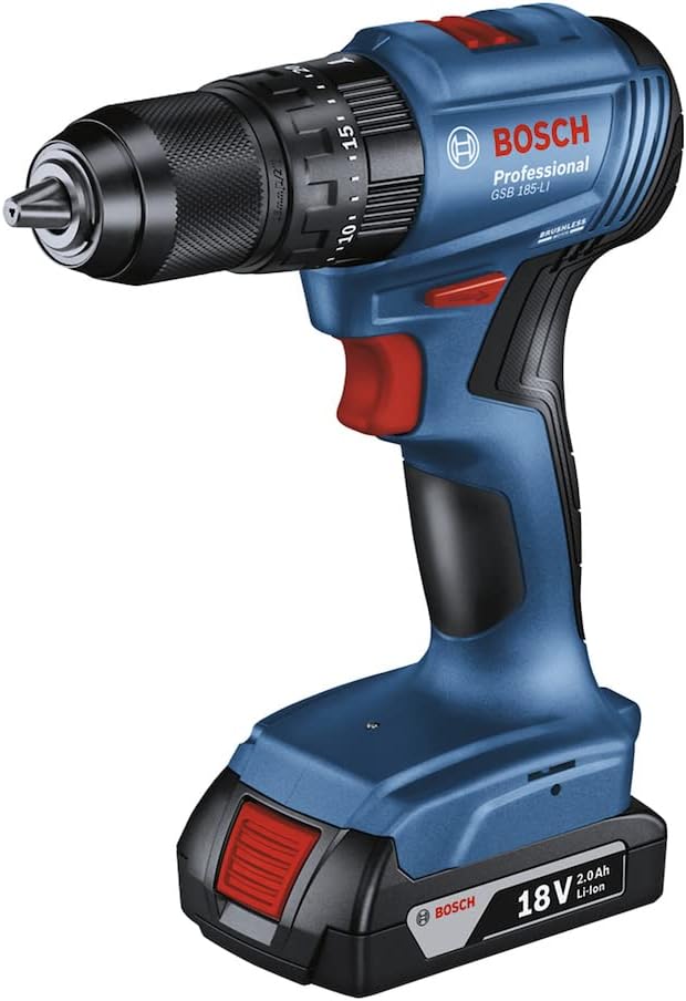 Bosch Furadeira Parafusadeira Impacto 18V GSB185LI-1B Sem Fio, 1 bateria e maleta