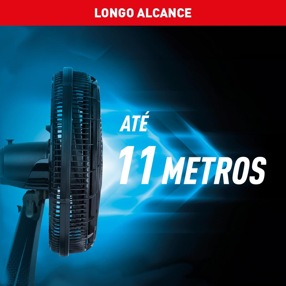 Ventilador de Mesa Arno X-TREME 7 Cinza 40cm VE71, 150W, 7 Pás, 3 Velocidades, Oscilação 80º, Power Zone, Modo Noturno Silencioso, 220V