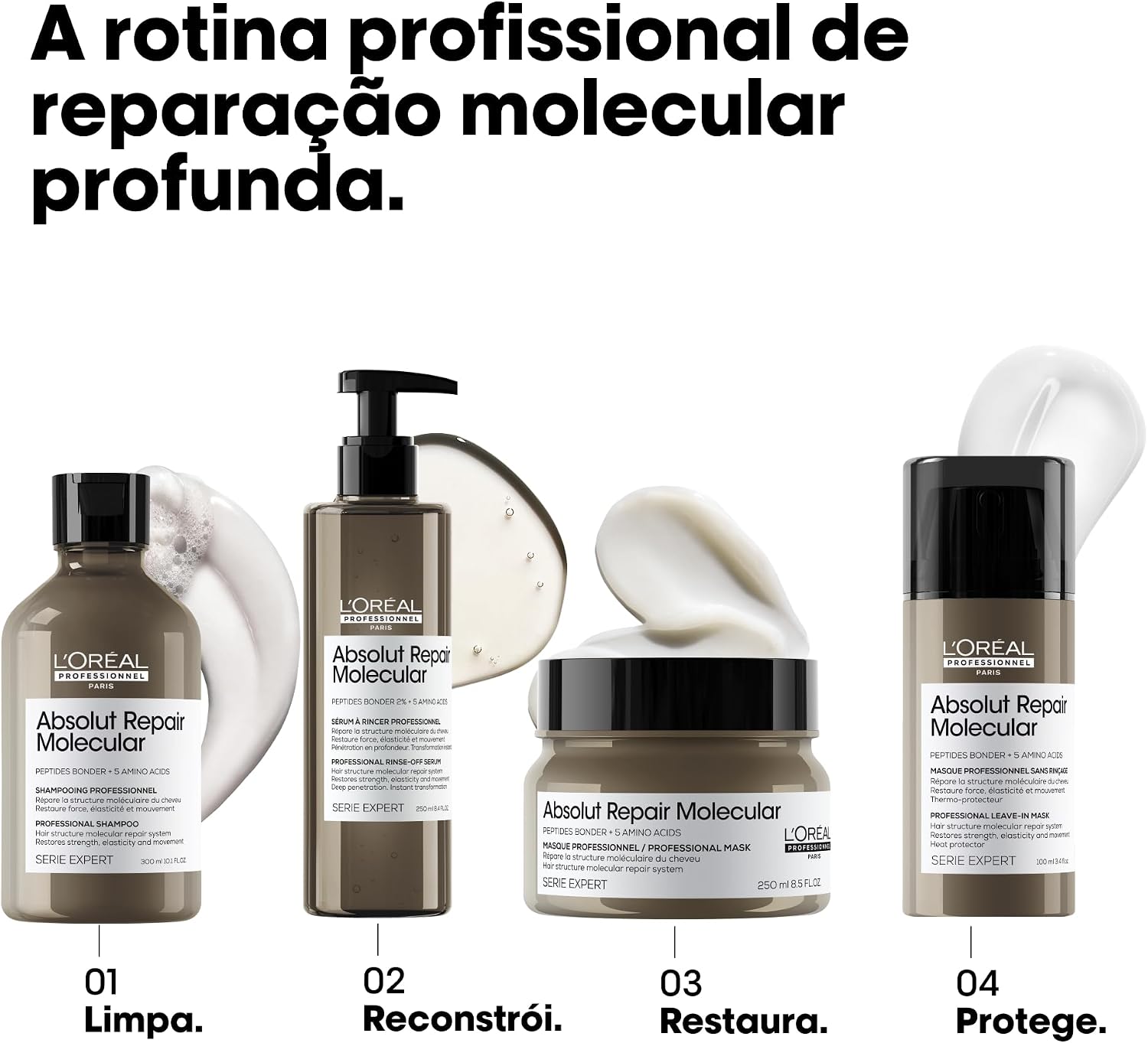 Leave-in L'Oréal Professionnel Absolut Repair Molecular, Repara e Restaura, Proteção Térmica, 100ml