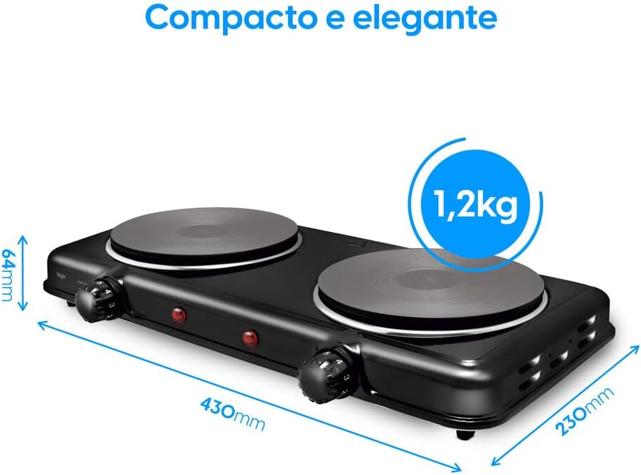 Fogão Elétrico Portátil Cooktop Elgin Double Cook 2 Bocas - 110V